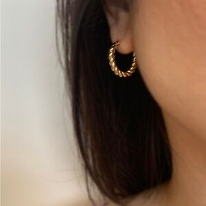 Croissant Gold Hoop Earrings